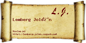 Lemberg Jolán névjegykártya