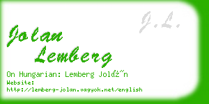 jolan lemberg business card